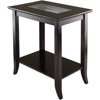 Winsome Wood Genoa End Table with Glass Top, Espresso Finish