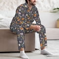 thumbnail image 7 of Salouo Wildflowers Print Button-Front Long Sleeve Pajama Set for Men, Soft 2Pjs Men's Long Sleeve Sleepwear-Medium, 7 of 7