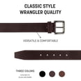 thumbnail image 3 of Wrangler Leather Belts for Men Adult, Casual Everyday Men's Belts for Jeans & Khakis, Brown, Size 42, 3 of 8