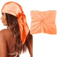 thumbnail image 2 of Large Square Satin Head Scarf - Silk Hair Wrap, 90cmx90cm, Polyester, Sleeping/Beach, One Size, 2 of 6