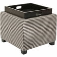 thumbnail image 2 of SAFAVIEH Harrison Rustic Glam Single Tray Storage Ottoman, Black/White, 2 of 3