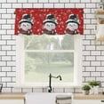 thumbnail image 4 of Christmas Snowman Valances for Windows with Snowflakes Red Texture Rod Pocket Curtain Valance Window Treatment Short Curtains for Kitchen Living Room, 42"x12", 4 of 5