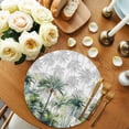 thumbnail image 2 of Summer Tropical Leaves Round 15 Inch Placemats Set of 2, Green Botanical Palm Trees HeatResistant Non Slip Place Mats for Dining Table, Wipeable Braided Kitchen Table Mats for Housewarming, 2 of 9