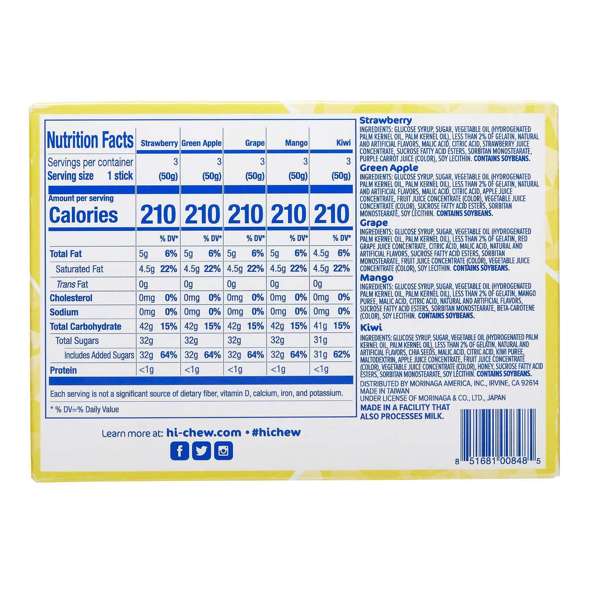 Hi-Chew Fruit Chews, Variety, 1.76 oz, 15-count