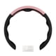 thumbnail image 1 of Funda para volante de cuero artificial PU, protector de volante de ABS para automóvil 14.96" Negro Rosa 1Pc, 1 of 6