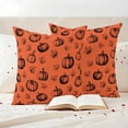 thumbnail image 3 of Orange Gray Thanksgiving Outdoor Waterproof Pillow Covers, Fall Pumpkins Leaves Retro Art Decorative Square Throw Pillowcase Sofa Cushion Sham for Patio/Couch/Chair, 24"x24" 2 Pack, 3 of 8