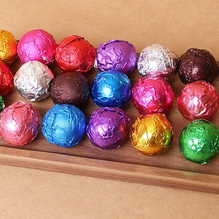 4 Packs Colored Tin Foil Food Packaging Aluminum Foils Wrapper for Chocolate Tea Candy (Mixed Colors), Size: 1