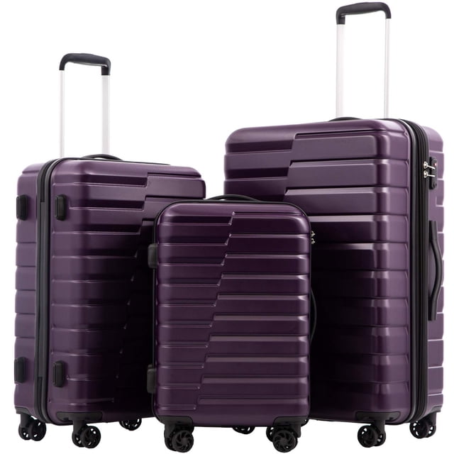Maleta expandible Luggage Coolife para PC, ABS TSA, juego de 3 piezas