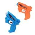 thumbnail image 2 of Pistolas de agua para niños, paquete de 2 juguetes de chorro tipo prensa para fiesta en la piscina de verano, capacidad de 100 cc, rango de disparo de hasta 16.4 pies,colorido (azul, 2 of 5