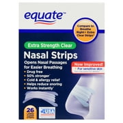 Equate Extra Strength Large Clear Nasal Strips, 26 Count
