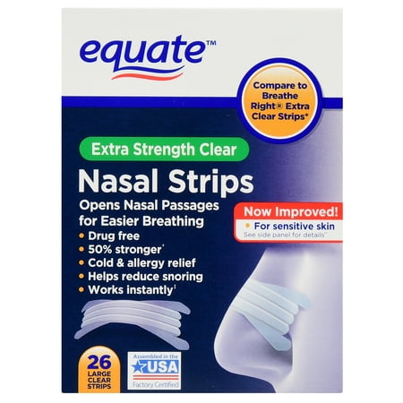 Equate Extra Strength Large Clear Nasal Strips, 26 Count