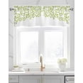 thumbnail image 2 of Green Leaves Linen Curtain Valance for Bedroom/Bathroom/Kitchen/Office/Living/Dining Room Window,Botanical Plant Spring Summer White Pocket Topper Drapes Decorative Cafe Drapery Panel 42"x18", 2 of 6