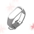 thumbnail image 5 of KAKOWELY Silicone Wristband Silicone Wristband Two-Tone Watch Band Minimalist Watch Strap Watch Replacement Band Watch Accessories Compatible for Mi Band 3 or 4 Light Grey, 5 of 5