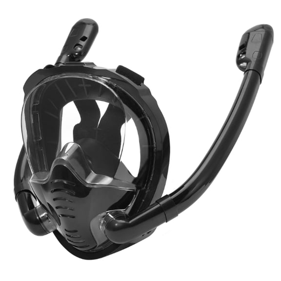 Full Face Snorkel Mask with Double Tubes 180°Panoramic Anti-Fog Diving Mask Swimming Pool Equipment S/M