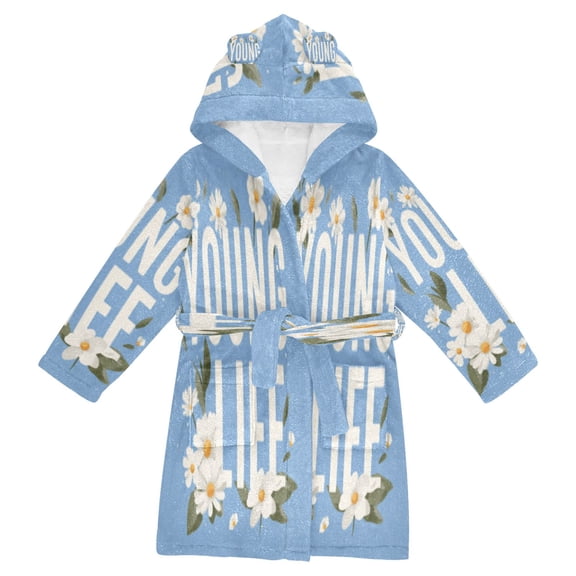 DIXRUYEE Bathrobes Belt Hooded Young Life Creative Pattern