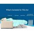 thumbnail image 3 of 400 Thread Count 100% Egyptian Cotton Sleeper Sofa Bed Sheet Set Stripe King Size (76"x 80"x 5" ) with 4 -PCS Fitted Straps Color Aqua Blue, 3 of 6