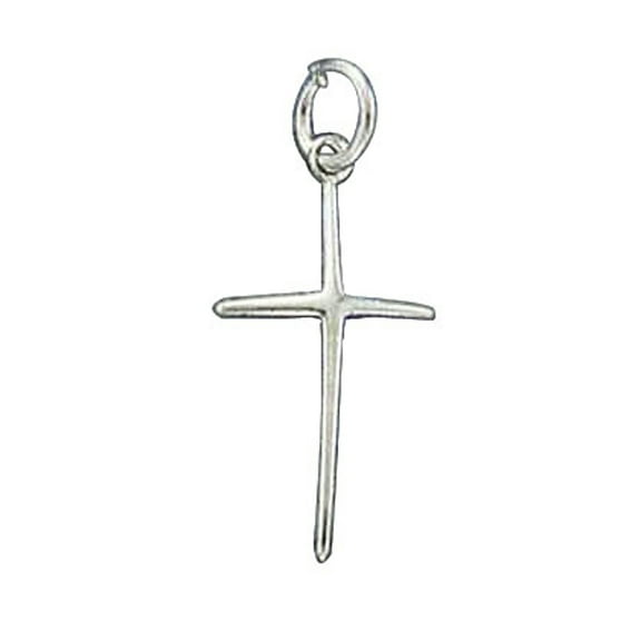 Sterling Silver 16" .8mm Box Chain Dainty Christian Cross Pendant Necklace