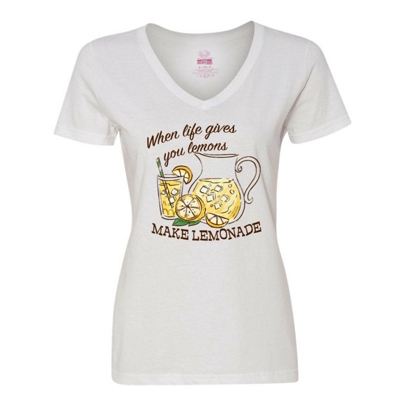 Inktastic When Life Gives You Lemons, Make Lemonade Women's V-Neck T-Shirt