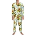 thumbnail image 3 of Cauagu Avocado Doing Sport Print Men's Long-Sleeve Pajama Set,Soft Button-Front 2Pjs for Men Long Sleeve Men’s Sleepwear-Large, 3 of 7