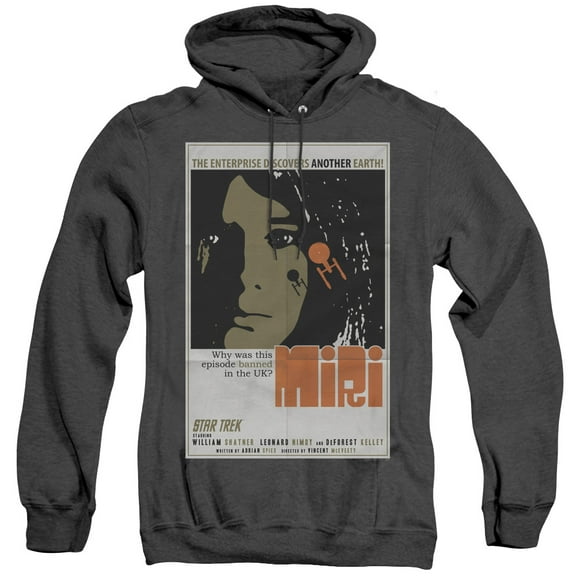 Star Trek Tos Episode 8 Adult Heather Hoodie Sweatshirt Black