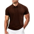 thumbnail image 1 of Mens Workout Shirts Stretch Fit Moisture Wicking Summer Gym Shirts Button Up Short Sleeve Muscle Running Athletic Tops, 1 of 5