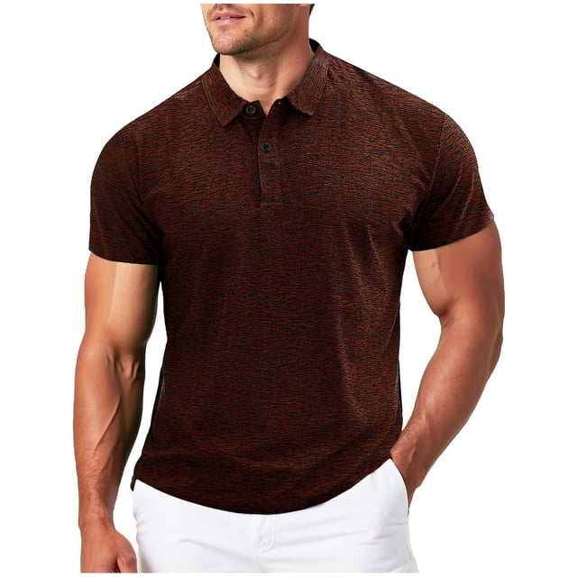 Mens Workout Shirts Stretch Fit Moisture Wicking Summer Gym Shirts Button Up Short Sleeve Muscle Running Athletic Tops