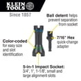 thumbnail image 2 of Juego de Dados Klein Tools NRHDM 5 en 1 Mini Impacto 1/4-1-1/8, 2 of 9