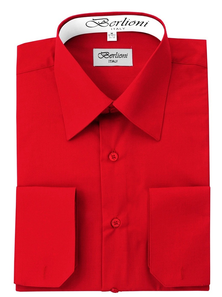 CONVERTIBLE CUFF SOLID DRESS SHIRT 