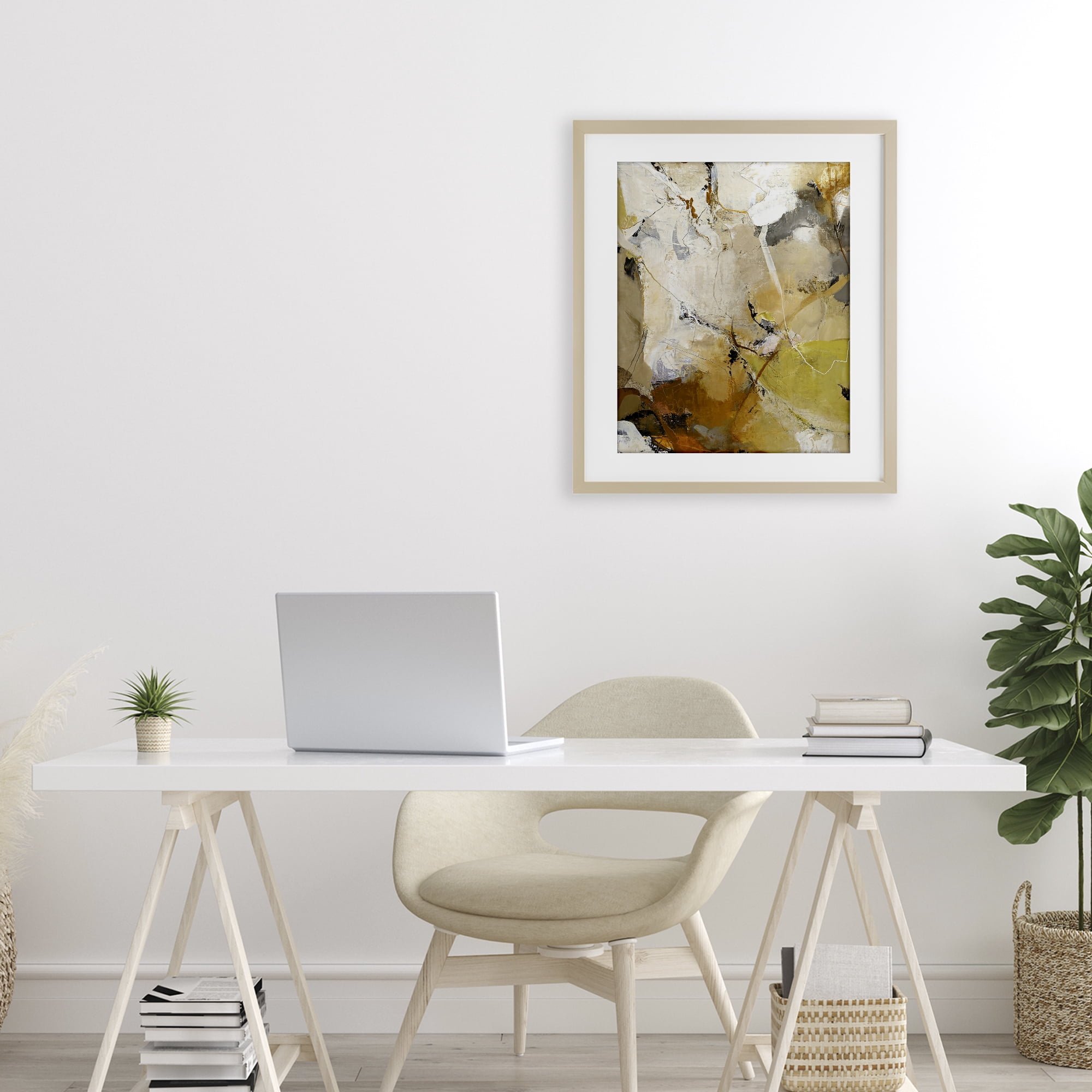 Stupell Industries Warm Earth Tones In Motion Birch Framed Print Under Glass, design by Design Fabrikken