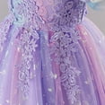 thumbnail image 5 of IBTOM CASTLE Girls Formal Dress Kids Party Wedding Party Birthday Princess Dresses Ball Gown Daughter Dance Dresses Sparkly Round Neck Lace Tiered Tulle Flower Girl Dress 7-8 Years Purple, 5 of 7