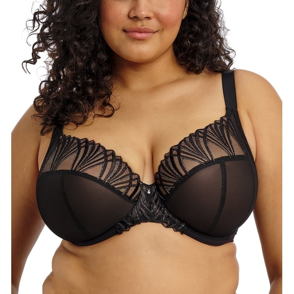 Elomi Reja Underwire Plunge Bra (303102),44G,Black