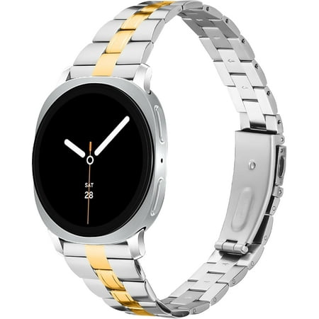 MYKOMI Metal Strap Compatible with Samsung Galaxy Watch 8 40mm 44mm/8 Classic 46mm 2025, Slim Stainless Steel Business Replacement Band Strap for Galaxy Watch 8 Classic Men Women