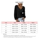 thumbnail image 5 of Mujer Top Cuello En V Linterna Manga Larga Encaje Moda Transpirable Casual Fit Blusa Negro XXL, 5 of 5