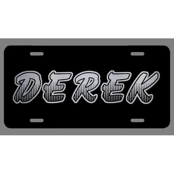 Derek Name Etched Style License Plate Tag Vanity Novelty Metal | Etched Aluminum | 6-Inches By 12-Inches | Car Truck RV Trailer Wall Shop Man Cave | NP419
