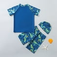 thumbnail image 4 of Baby Swimsuit Boy Toddler Boy Quick Dry Swimsuit 3 Piece Kids Car Shark Dinosaur Prints Short Sleeve Bathing Suits Baby Swimsuit Dark Blue 4 Years-5 Years, 4 of 7
