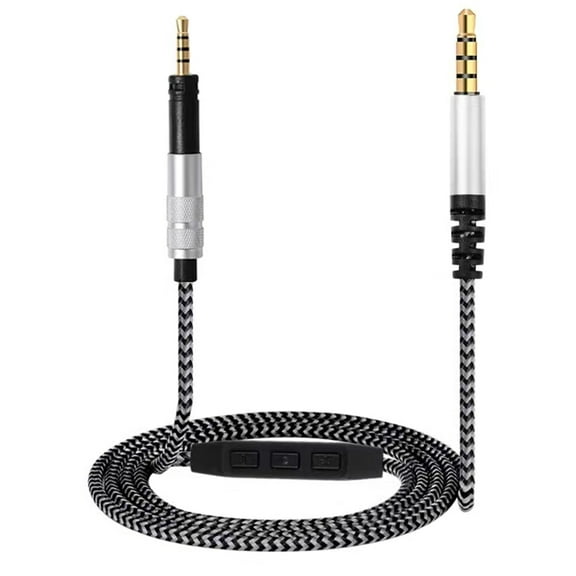 Replacement Headphone Cable for Sennheiser HD598 HD558 HD518 Volume Control & Mic, 3.5mm Audio Jack