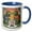 Blue/White, variant on 3drose, Funny Cool T-rex Dinosaurs Roasting Marshmallows Camping Graffiti, 15oz Mug