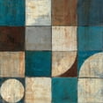 thumbnail image 2 of Schick, Mike 26x26 White Modern Wood Framed Museum Art Print Titled - Tango Detail I - Blue Brown, 2 of 4
