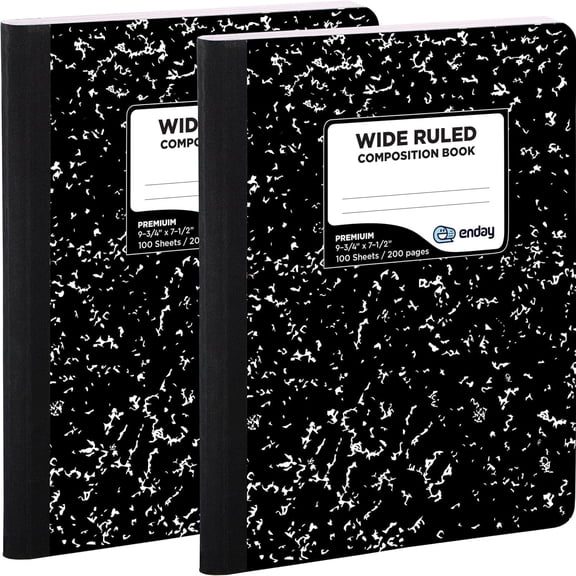 Composition Notebook Wide Ruled Hard Cover Marble composition notebook, 100 Sheets, Wide Ruled Composition Notebooks, White Paper Composition books, Black and white composition notebook.
