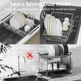 thumbnail image 3 of Dish Drying Rack in Sink, Expandable Over The Sink Dish Rack with Utensil Holder, Compact Storage for Kitchens, Stainless Steel , Silver, 3 of 8