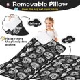 thumbnail image 3 of Skull and Hand Gothic Pattern Teens Toddler Nap Mat with Pillow, Sleeping Mat Bag for Preschool Daycare 50"x20", 3 of 6