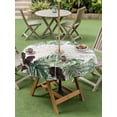 thumbnail image 4 of Outdoor Tablecloth with Umbrella Hole for Patio/Picnic/Party/Camping, Summer Palm Leaves Waterproof Table Cloth Round Cover Washable, Tropical Botanical Beige Retro (Dia 54"), 4 of 9