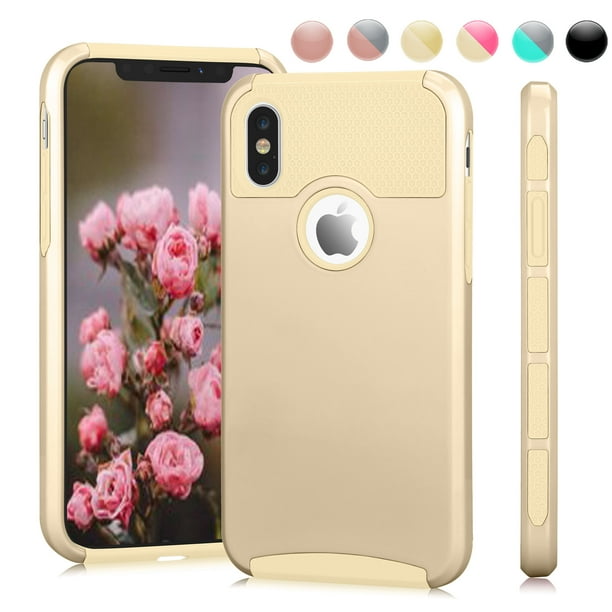 Apple Iphone X Case Iphone 10 Case Iphone X Cute Cover Njjex Hybrid Rugged Shockproof Hard Pc Soft Tpu Case Cover For Apple A1901 A1865 Gold Walmart Com Walmart Com