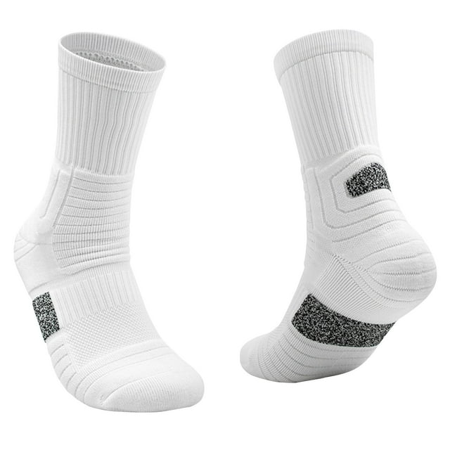 Pisexur Mens Socks,Compression Socks Men,Men's Sport Color Block Comfortable Breathable Thickened Bottom Mid Length Socks,Gray,Free Size