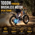 thumbnail image 2 of AMYET 1000W Electric Bike, 20" Fat Tire Ebike 28MPH 48V 15Ah E-Mountain Bicycles UL2849 Blue, 2 of 10