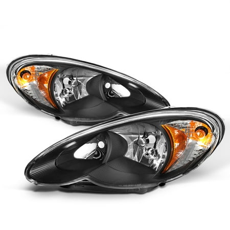 Fit 06 10 Chrysler Pt Cruiser Replacement Black Headlights Headlamps Fit 06 10 Chrysler Pt Cruiser Replacement Black Headlights Headlamps L R
