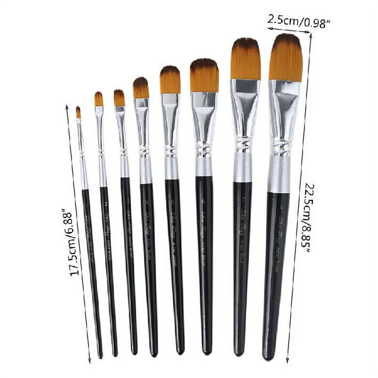 HeroNeo 8 PCS Filbert Brushes with for Case for Acrylic Oil Watercolor  Artist Professional Painting Kits with Synthetic Nylon Ti 