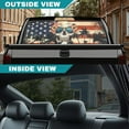 thumbnail image 5 of SEANATIVE Pickup Truck Rear Window Decal Perforated Vinyl See Through Graphic Sticker UV Protection Waterproof Patriotic Decor Fit Automotive Decals, Skull American Flag Palm Tree, 5 of 7