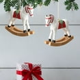 thumbnail image 4 of Christmas Ornament, Vintage Christmas Decoration, Resin Rocking Horse Pendant for Holiday Tree Decor, Small Dimensional Festive Ornament for Home, Wedding, Party, White Green Red, 4 of 6