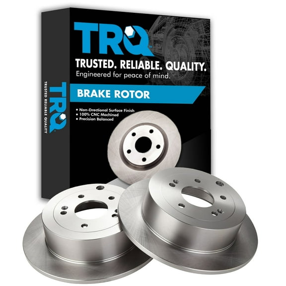 TRQ Rear Brake Rotors Set Solid Fits Select 2007-2009 Hyundai Santa Fe